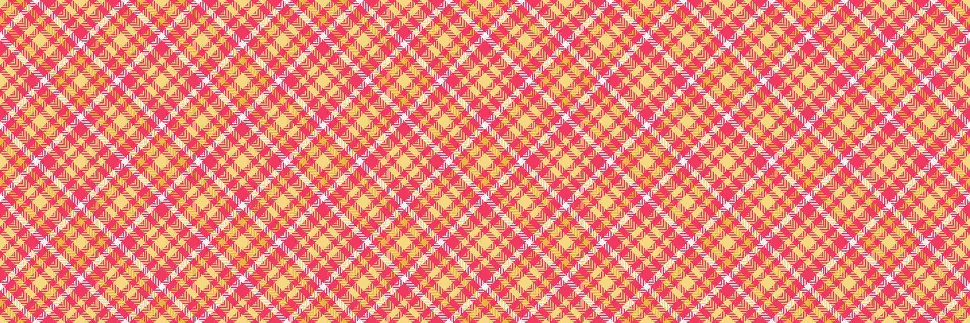 Ton Tartan Muster Hintergrund, Aktualisierung Plaid nahtlos Stoff. ruhig Textil- prüfen Textur im rot und Gelb Farben. vektor