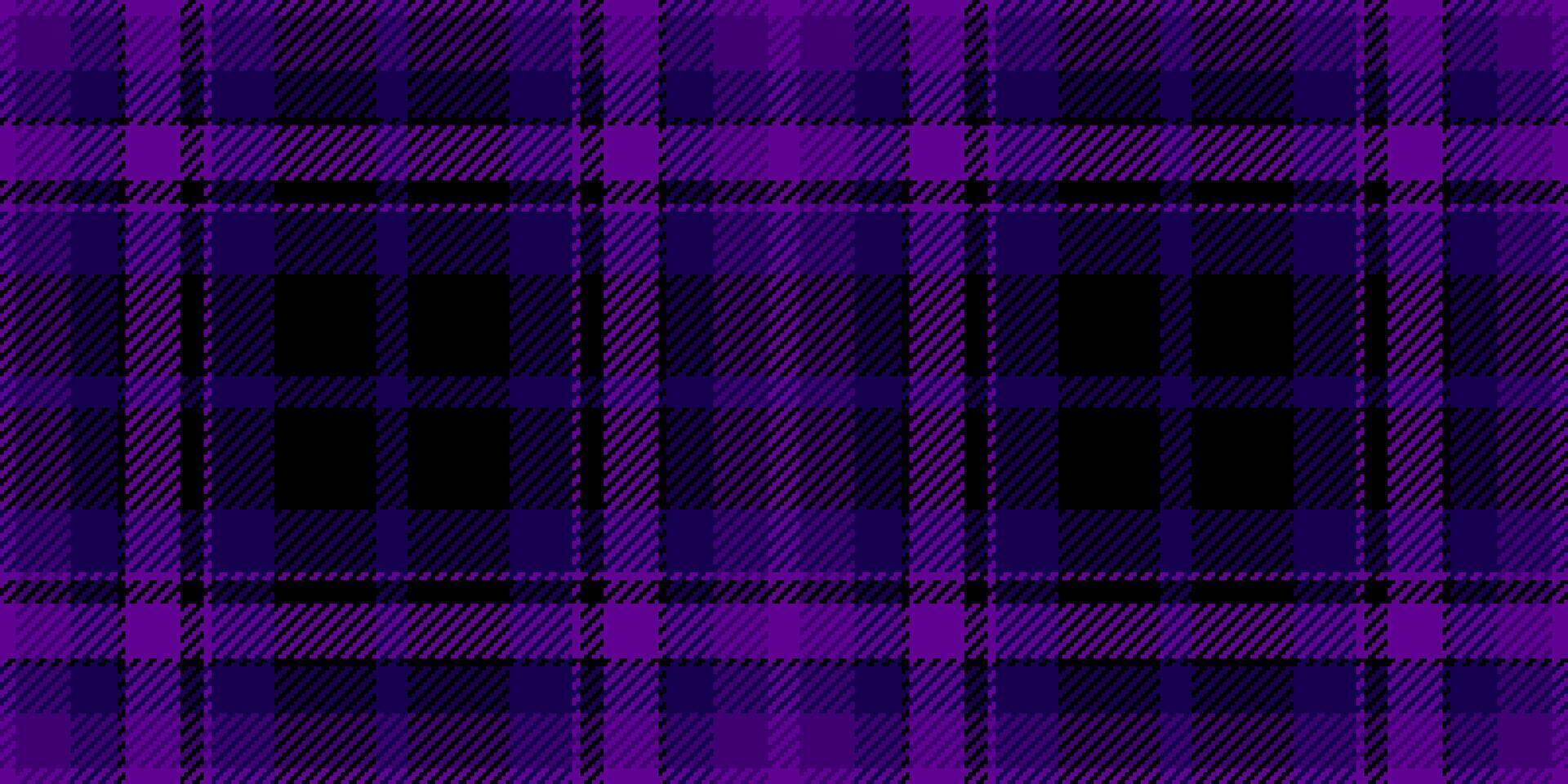 Horizont Textur Muster überprüfen, weiblich nahtlos Textil- Stoff. Gekritzel Plaid Hintergrund Tartan im violett und schwarz Farben. vektor