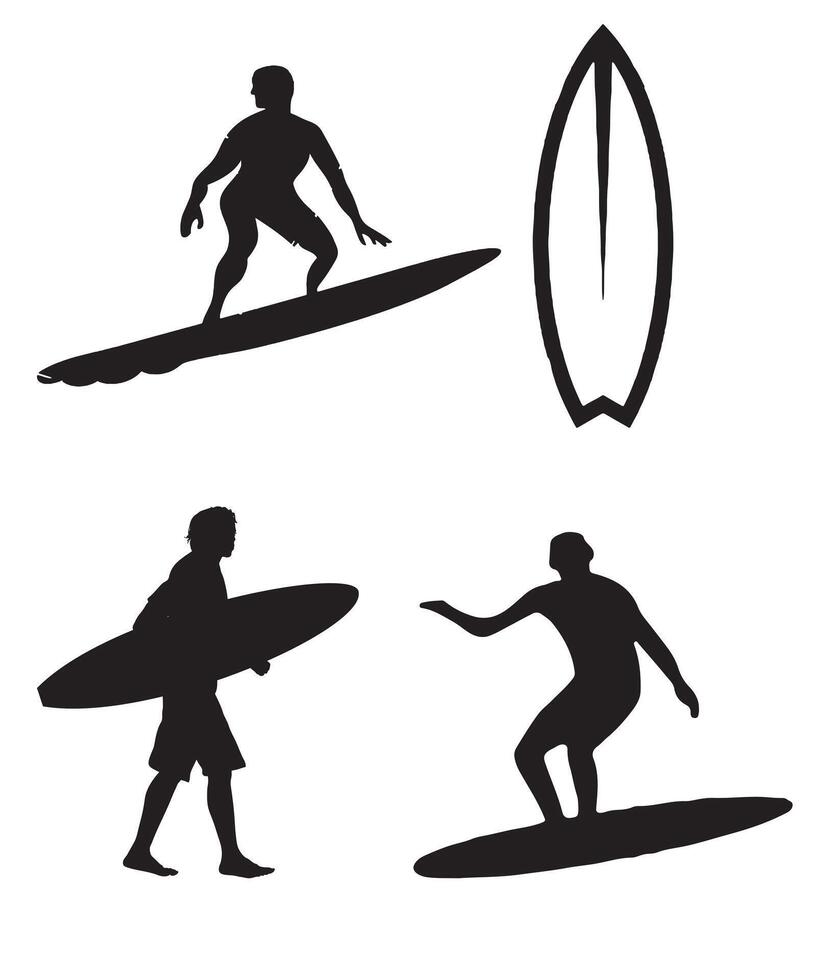 Sommer- Surfen Silhouette vektor