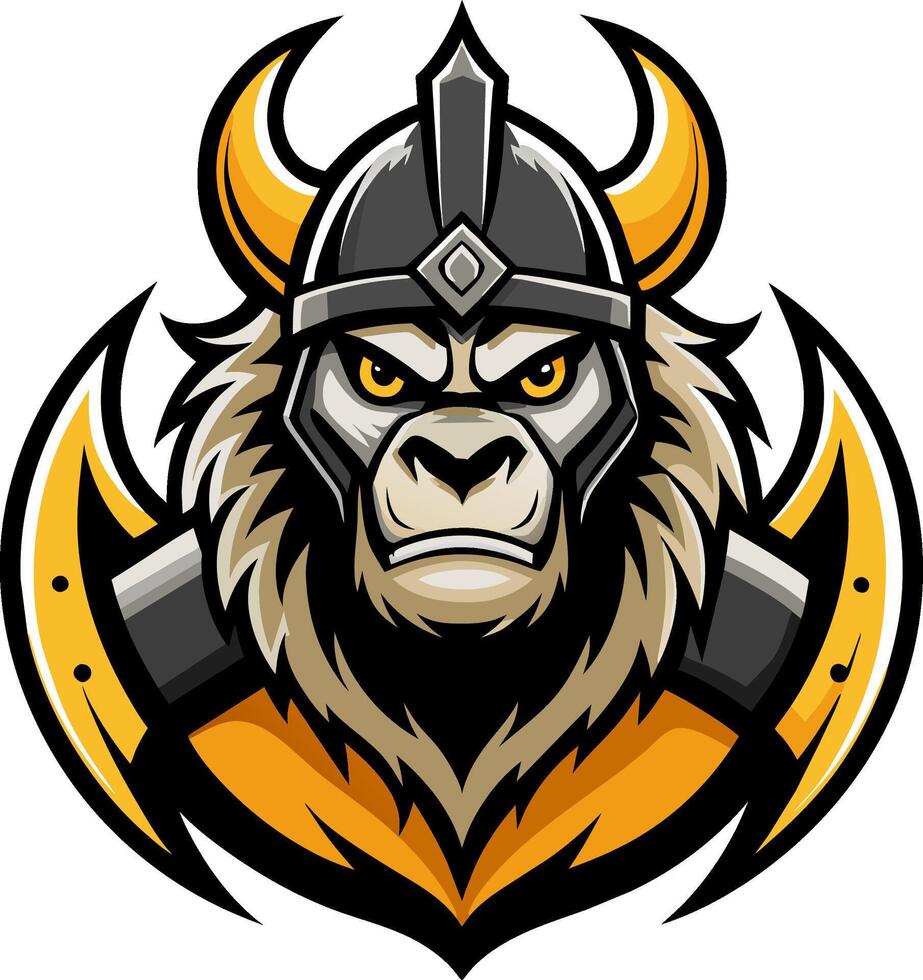 gorilla krigare logotyp illustration vektor