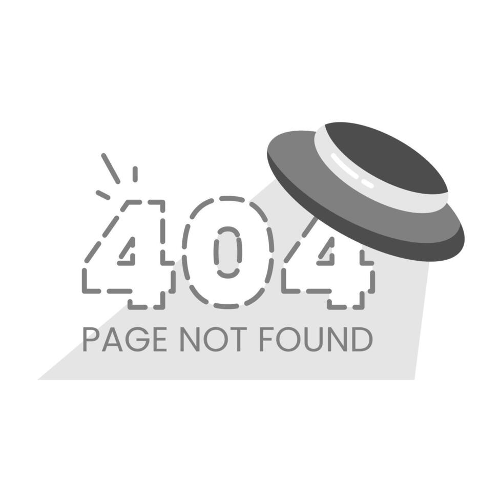 404 Error Seite nicht gefunden Konzept Illustration eben Design . einfach modern Grafik Element zum leeren Zustand ui, Infografik, Symbol vektor