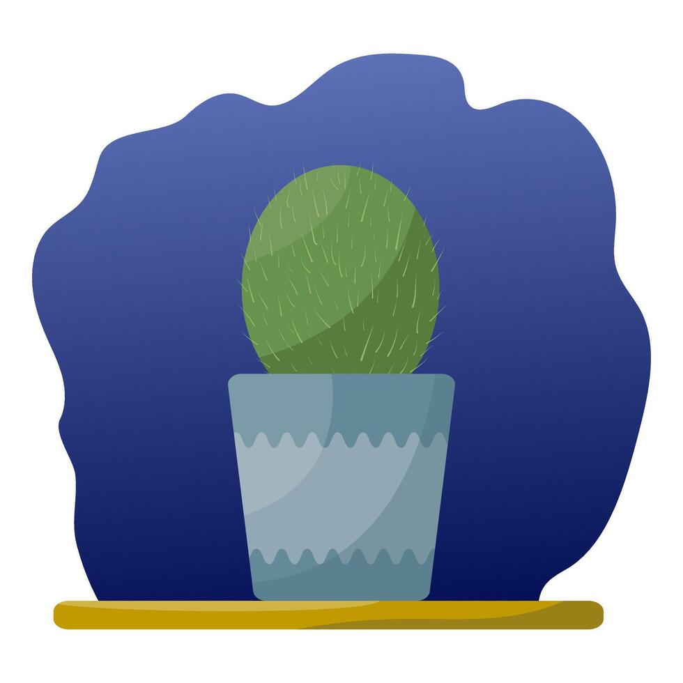 kaktus växer i en pott, platt illustration vektor