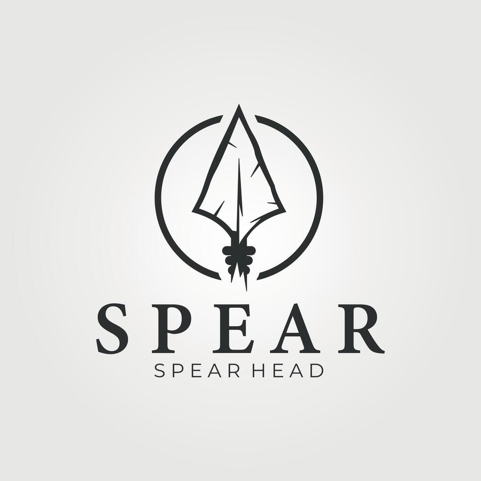 Kreis Emblem Speer Logo Symbol Jahrgang Illustration, Vorlage Zeichen und Symbol vektor