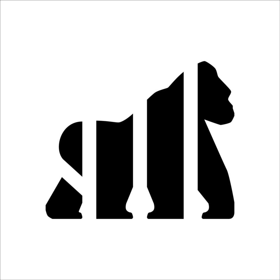 Gorilla Logo Silhouette Linie Design vektor