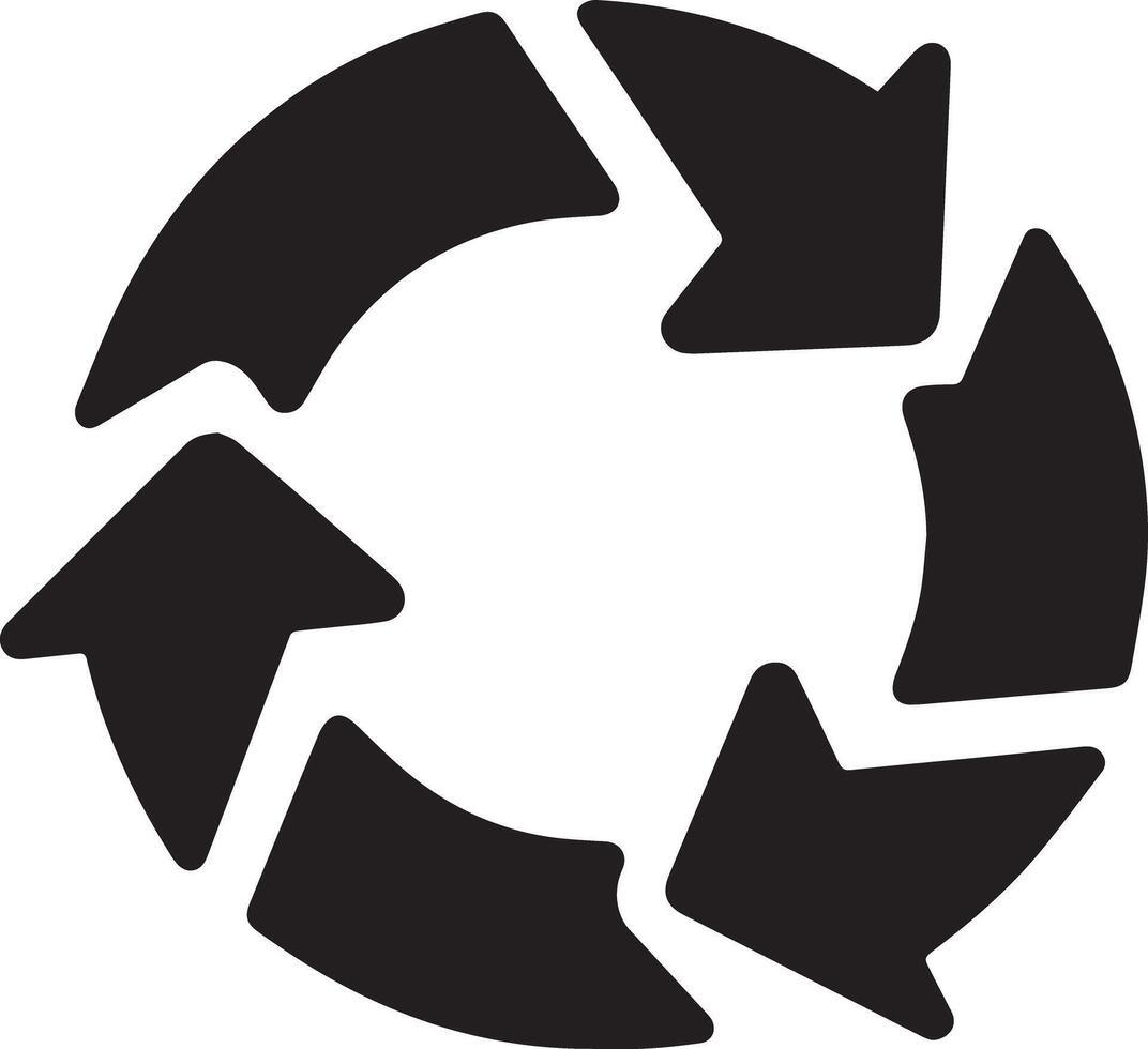 återvinning silhuett ikon vektor