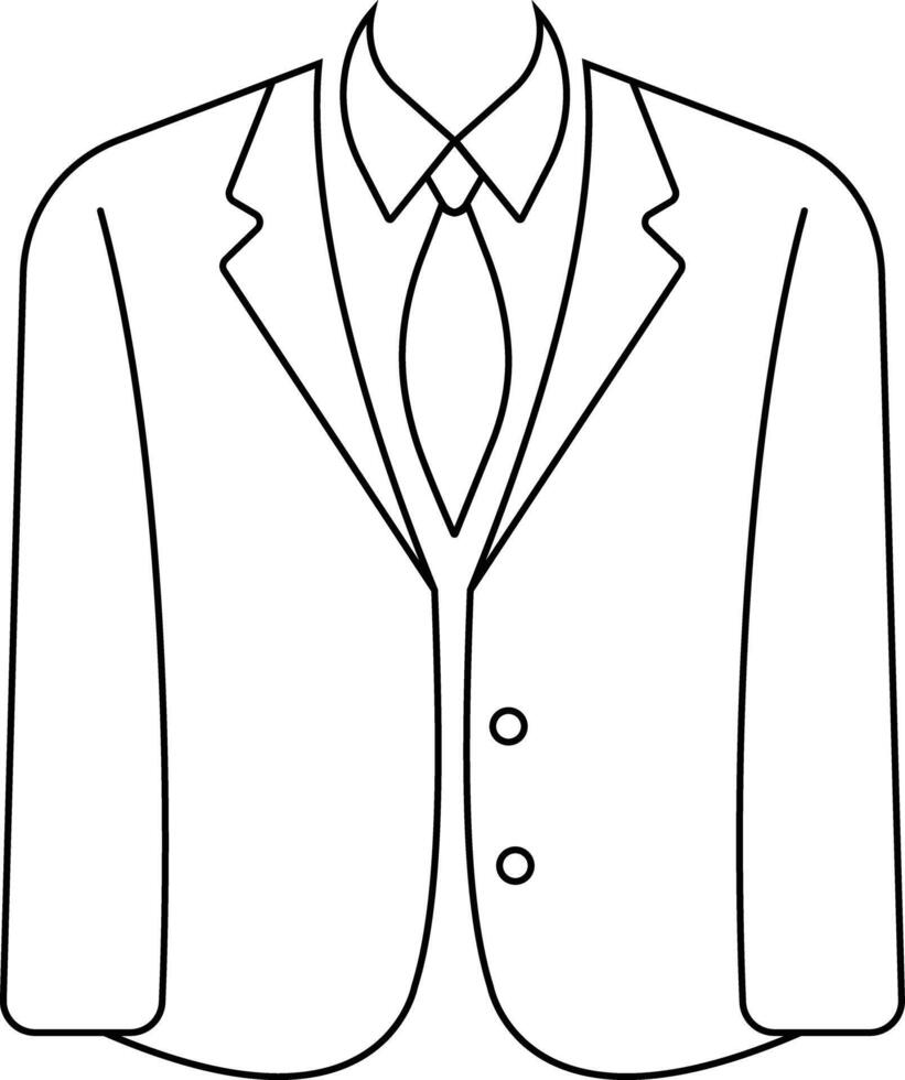 kostym och slips linje ikon vektor