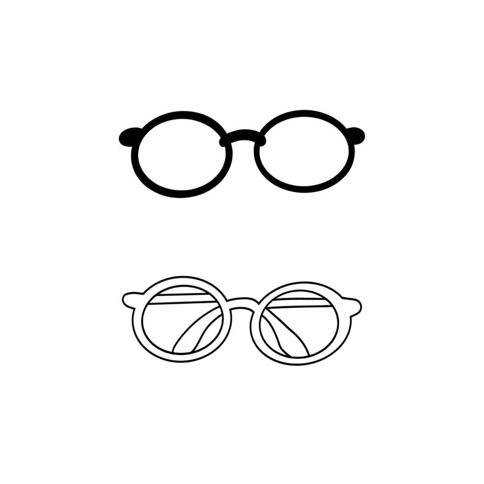 Illustration von Hipster Nerd Stil schwarz Brille Silhouette isoliert auf Weiß Hintergrund vektor