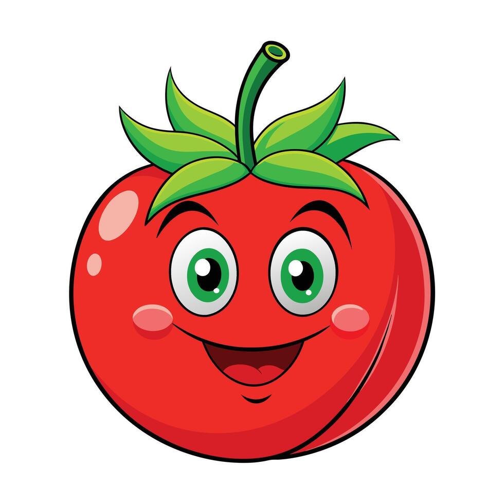 av tecknad serie tomat på vit vektor