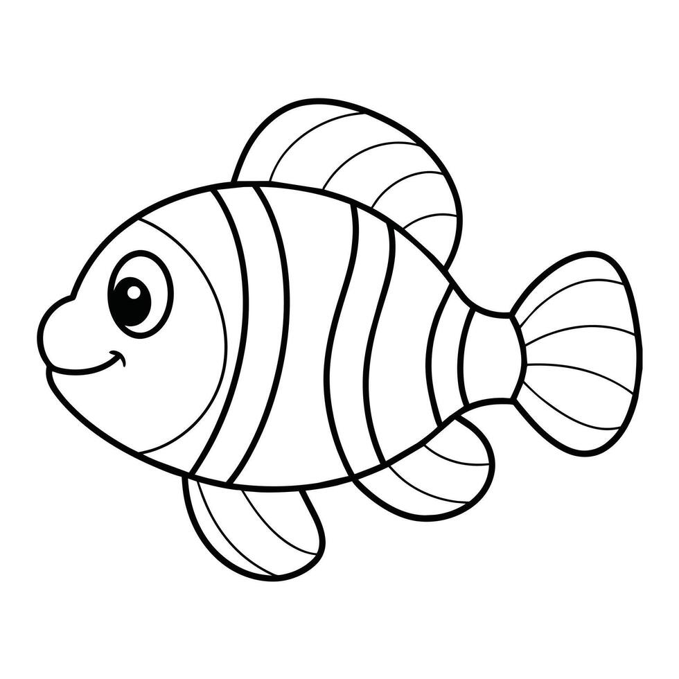 av clown fisk illustration färg sida för barn vektor