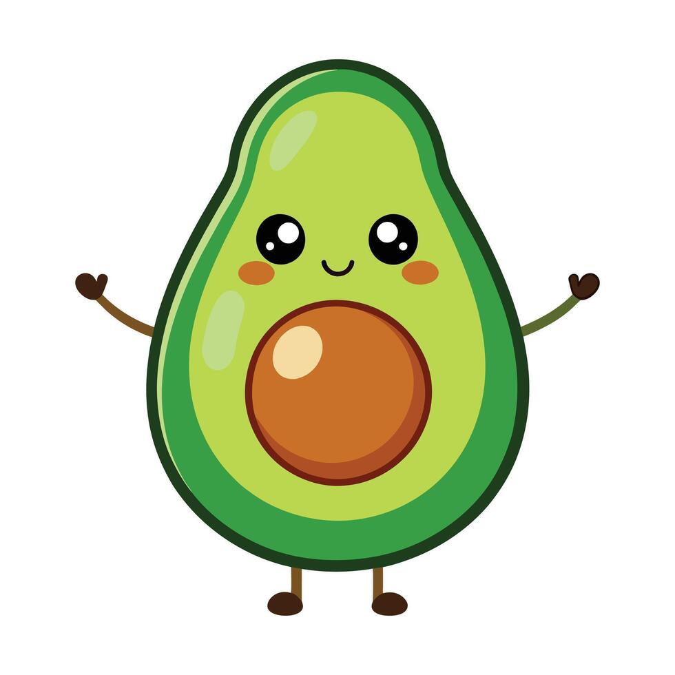 Illustration von süß Karikatur Avocado auf Weiß vektor