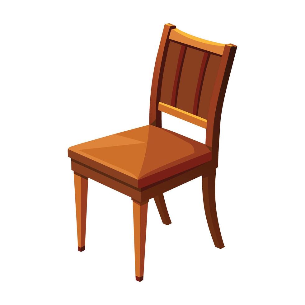 illustration av trä- mahogny sida stol på vit vektor