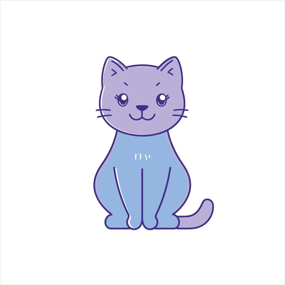 süß Katze einfach Illustration Weiß Hintergrund vektor