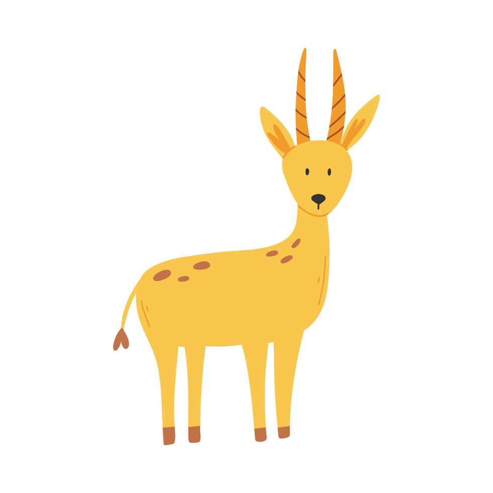 süß Antilope isoliert auf Weiß Hintergrund. Illustration von ein afrikanisch Ziege. vektor