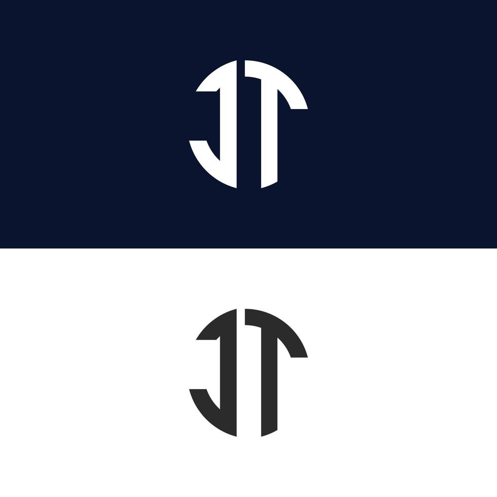 jt brev logotyp vektor mall kreativ modern form färgglad monogram cirkel logotyp företagets logotyp rutnät logotyp