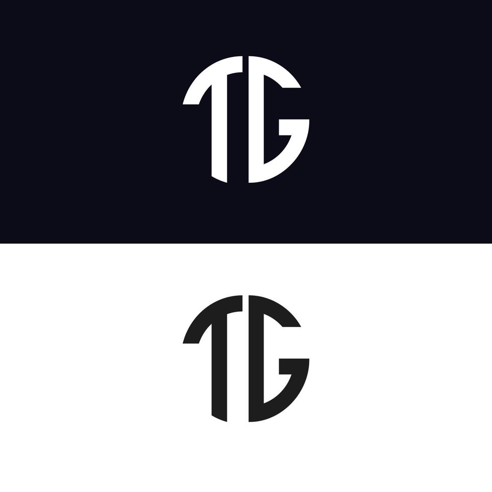 tg brief logo vektor vorlage kreative moderne form bunt monogramm kreis logo firmenlogo gitter logo