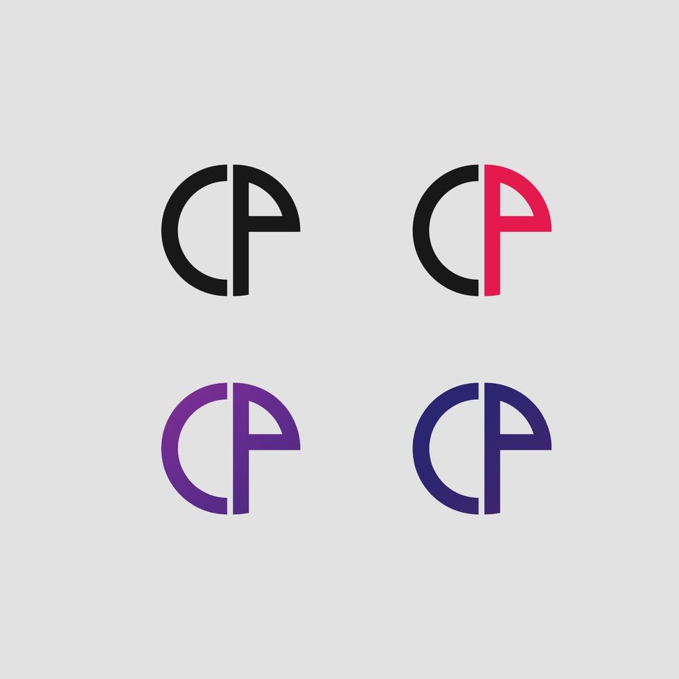 cp brev logotyp vektor mall kreativ modern form färgglad monogram cirkel logotyp företagets logotyp rutnät logotyp