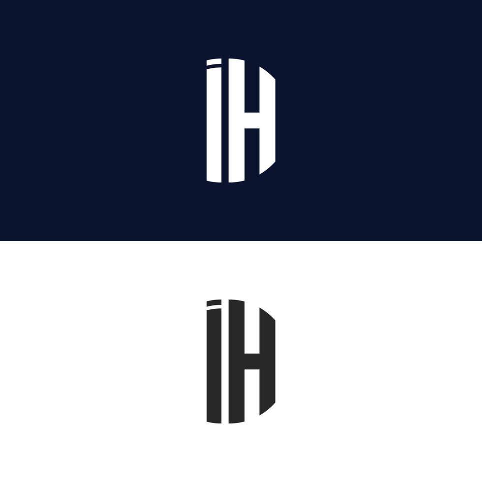 ih brev logotyp vektor mall kreativ modern form färgglad monogram cirkel logotyp företagets logotyp rutnät logotyp