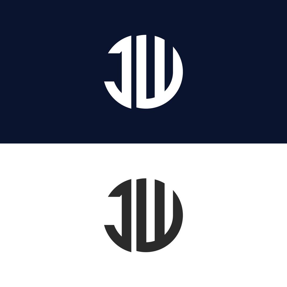 jw brev logotyp vektor mall kreativ modern form färgglad monogram cirkel logotyp företagets logotyp rutnät logotyp