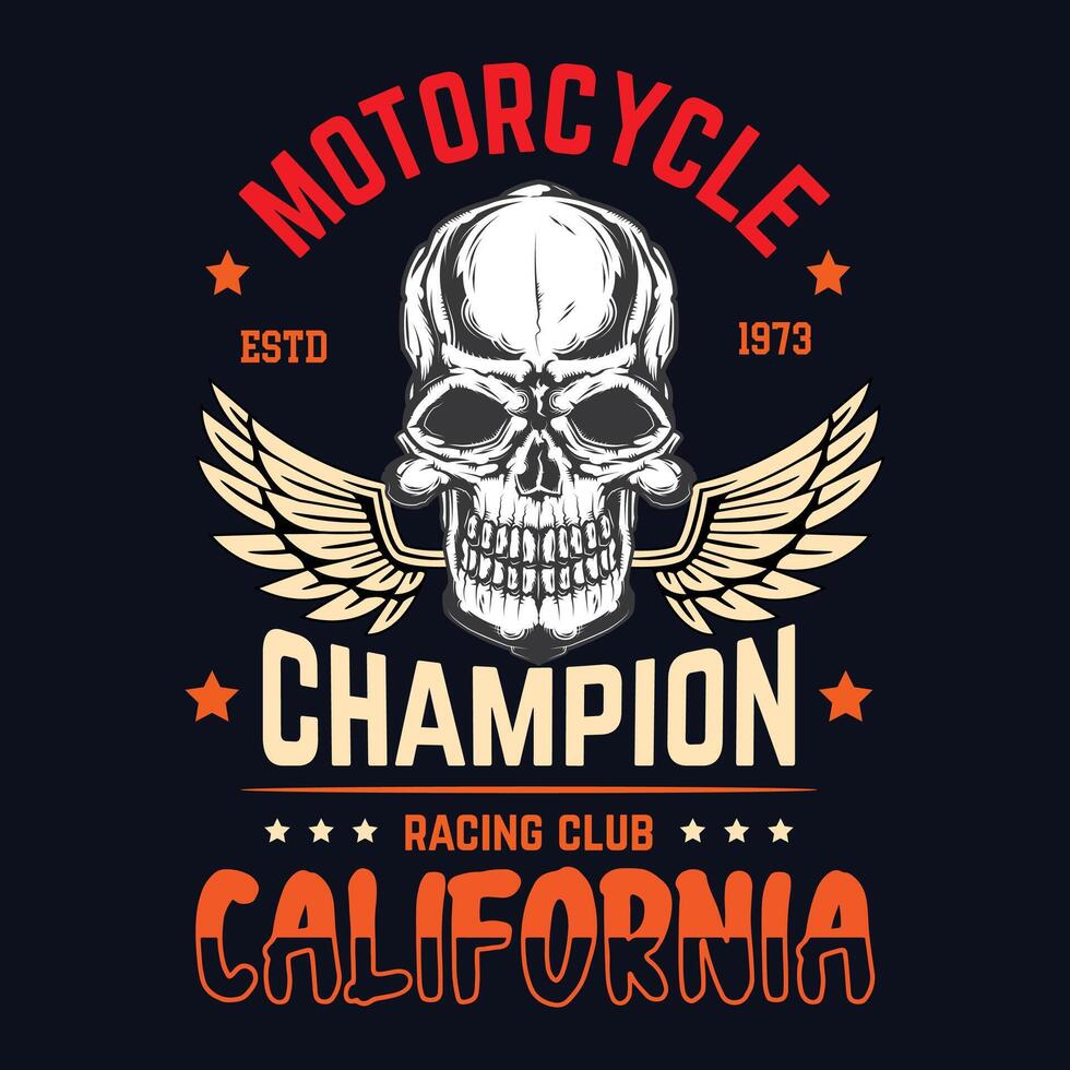 Jahrgang Motorrad Champion einzigartig Fahrrad Illustration Design vektor