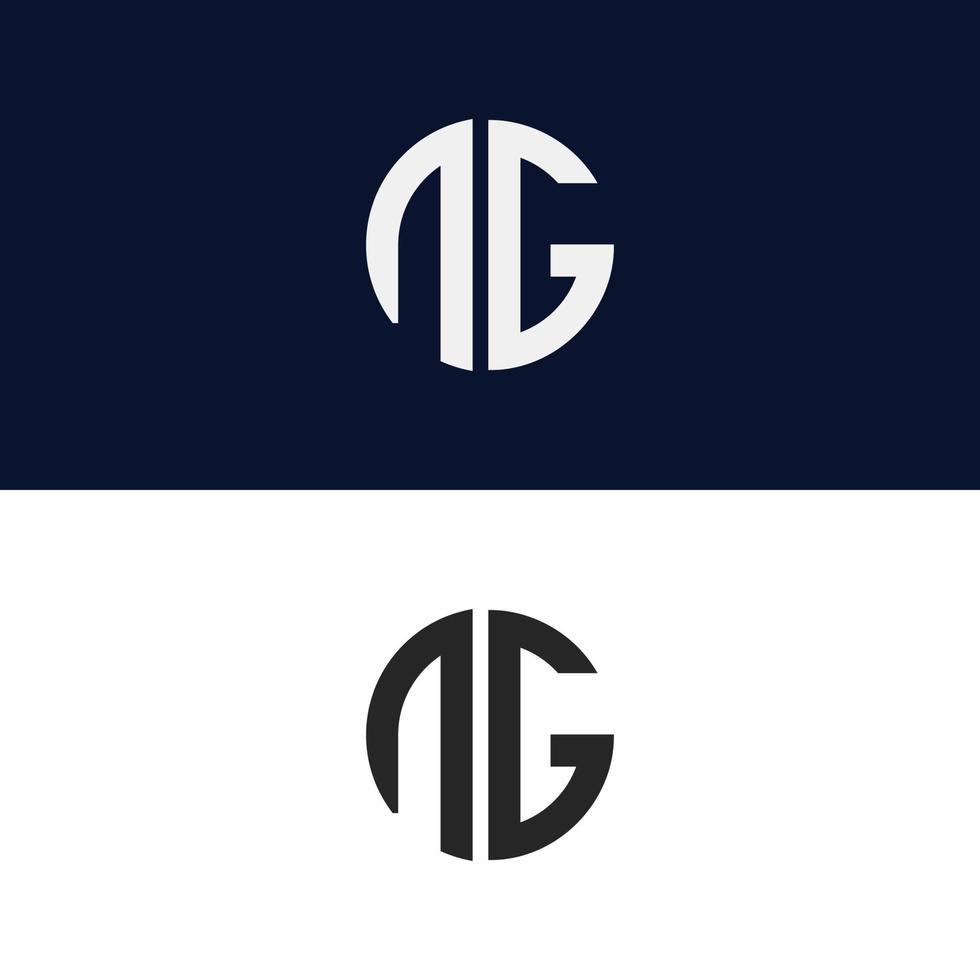 ng brief logo vektor vorlage kreative moderne form bunt monogramm kreis logo firmenlogo gitter logo