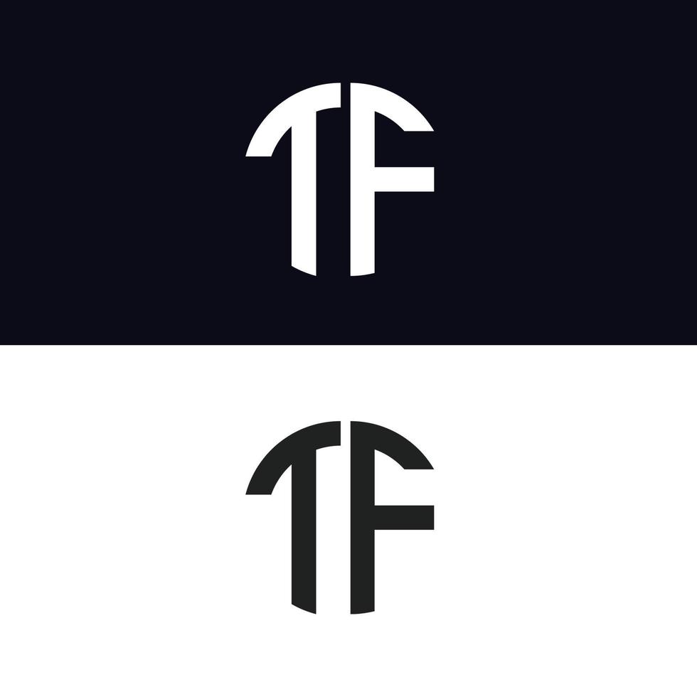 tf brev logotyp vektor mall kreativ modern form färgglada monogram cirkel logotyp företagets logotyp rutnät logotyp