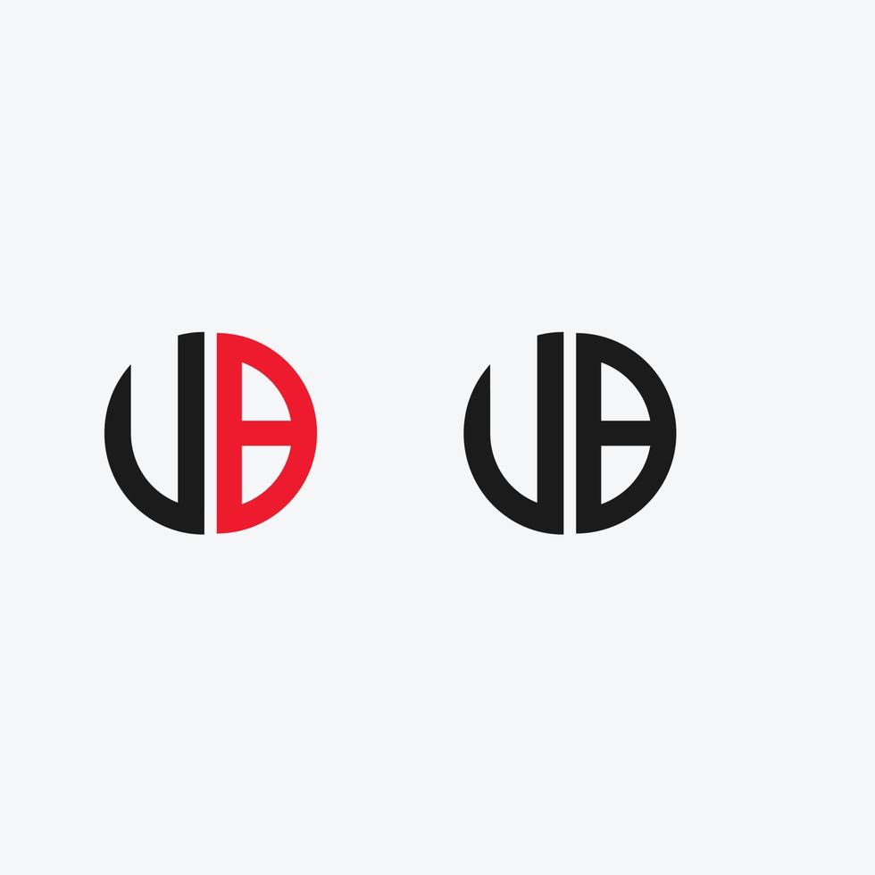 ub brev logotyp vektor mall kreativ modern form färgglada monogram cirkel logotyp företagets logotyp rutnät logotyp
