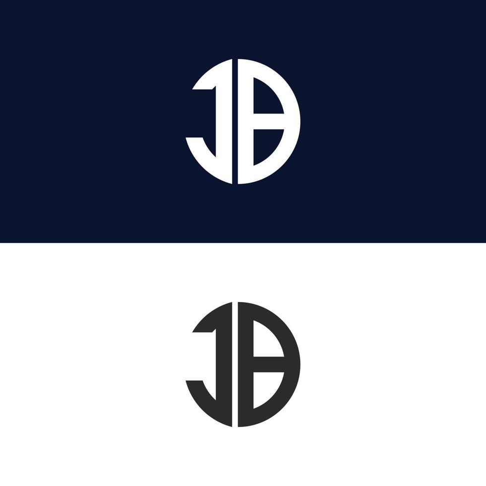 jb brev logotyp vektor mall kreativ modern form färgglad monogram cirkel logotyp företagets logotyp rutnät logotyp