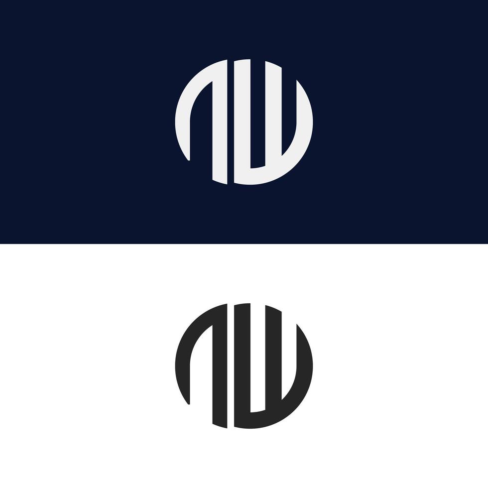 nw brief logo vektor vorlage kreative moderne form bunte monogramm kreis logo firmenlogo gitter logo