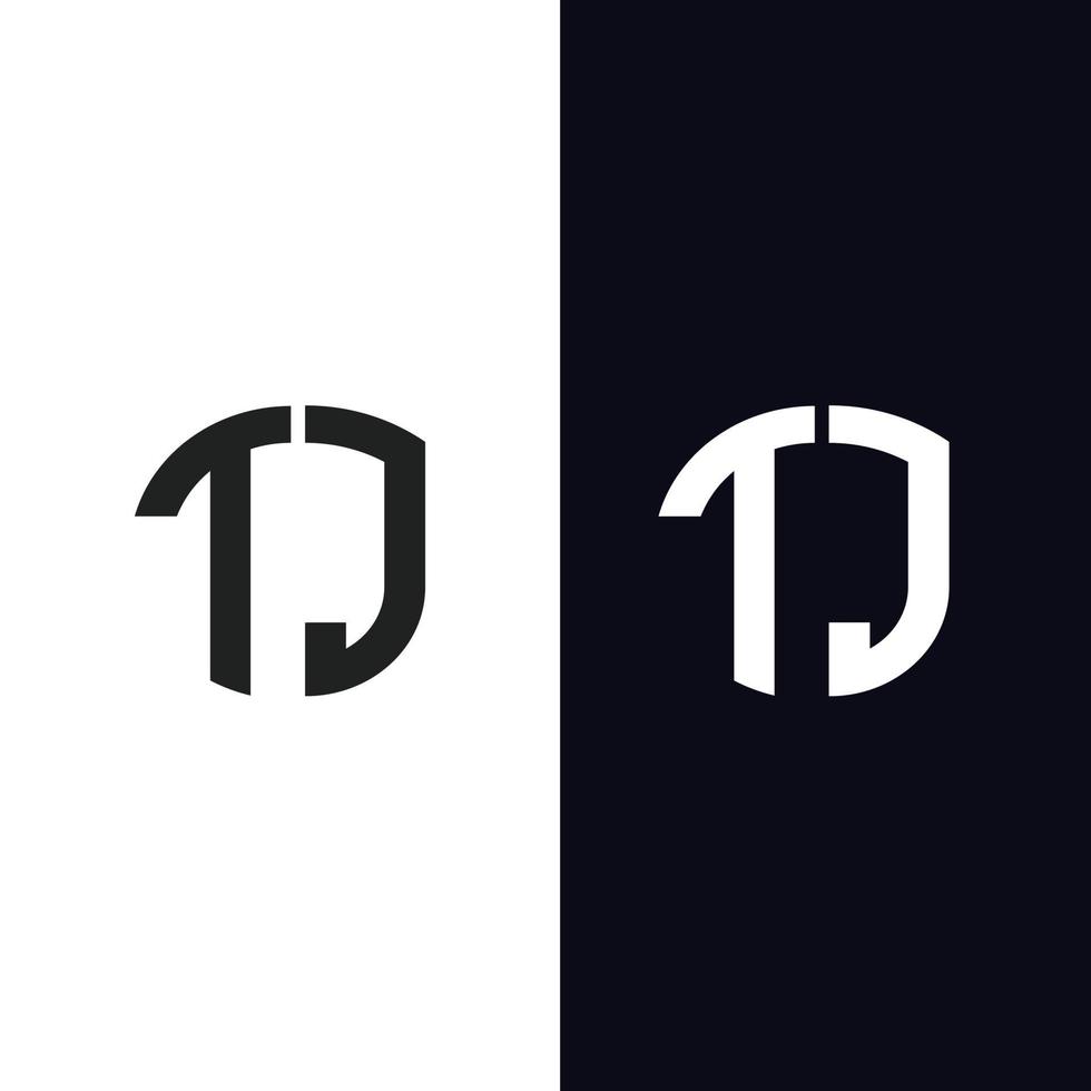 tj brief logo vektor vorlage kreative moderne form bunte monogramm kreis logo firmenlogo gitter logo