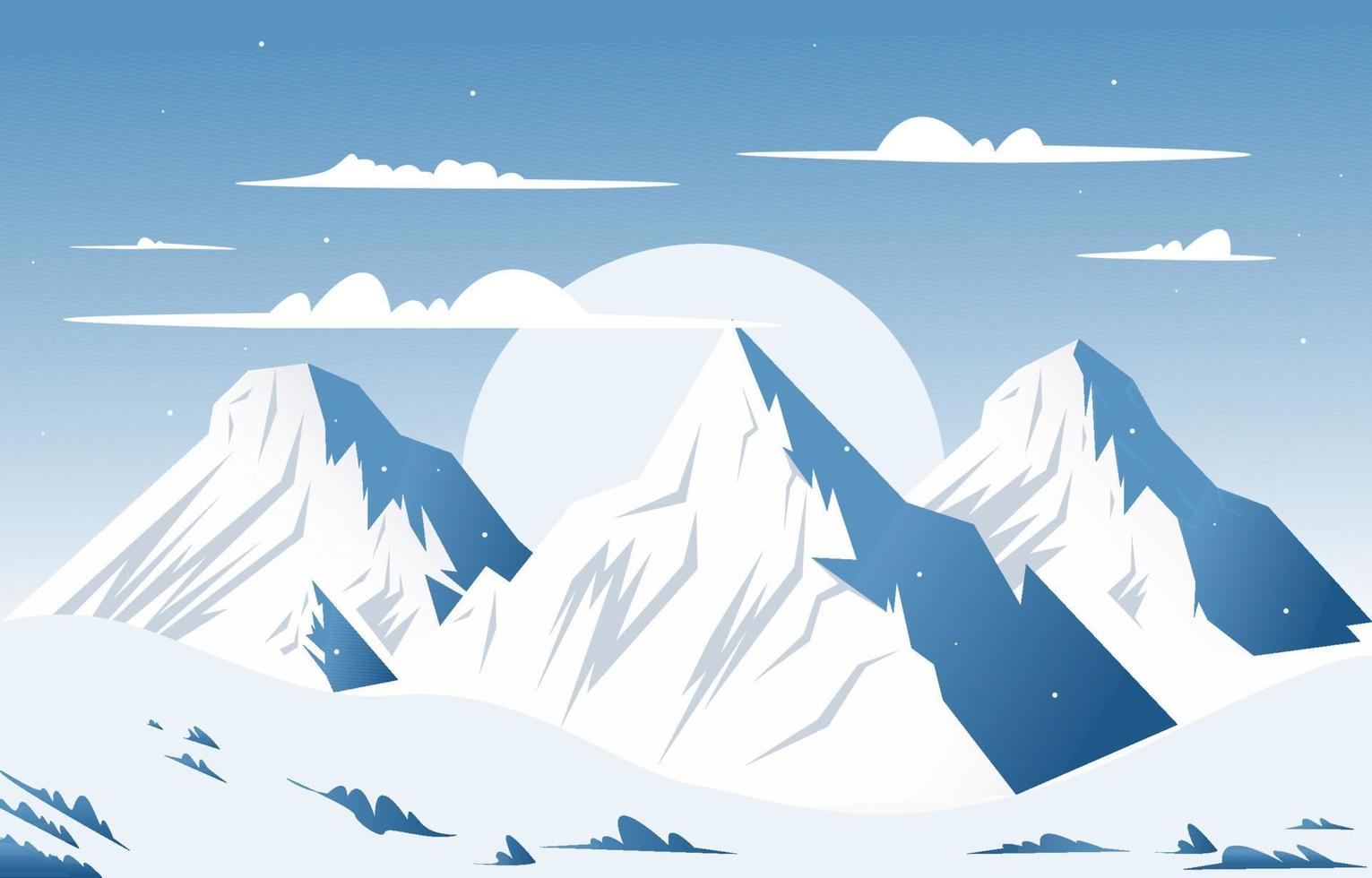 Schnee hoher Gipfel Berg gefrorenes Eis Natur Landschaft Abenteuer Illustration vektor