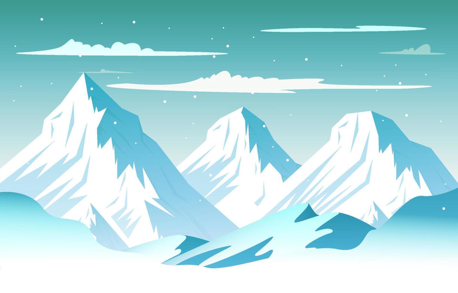 Schnee hoher Gipfel Berg gefrorenes Eis Natur Landschaft Abenteuer Illustration vektor