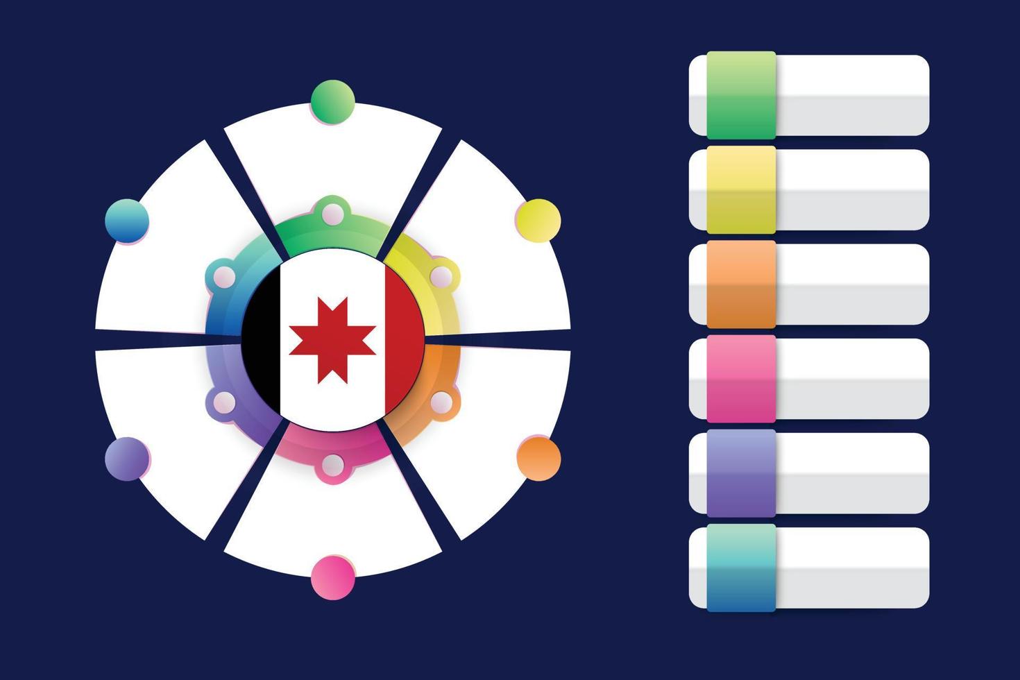 Udmurtien-Flagge mit Infografik-Design mit geteilter runder Form vektor