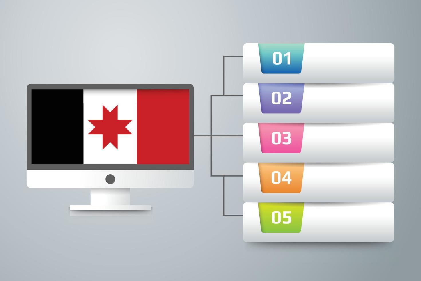 Udmurtien-Flagge mit Infografik-Design integrieren mit Computermonitor vektor