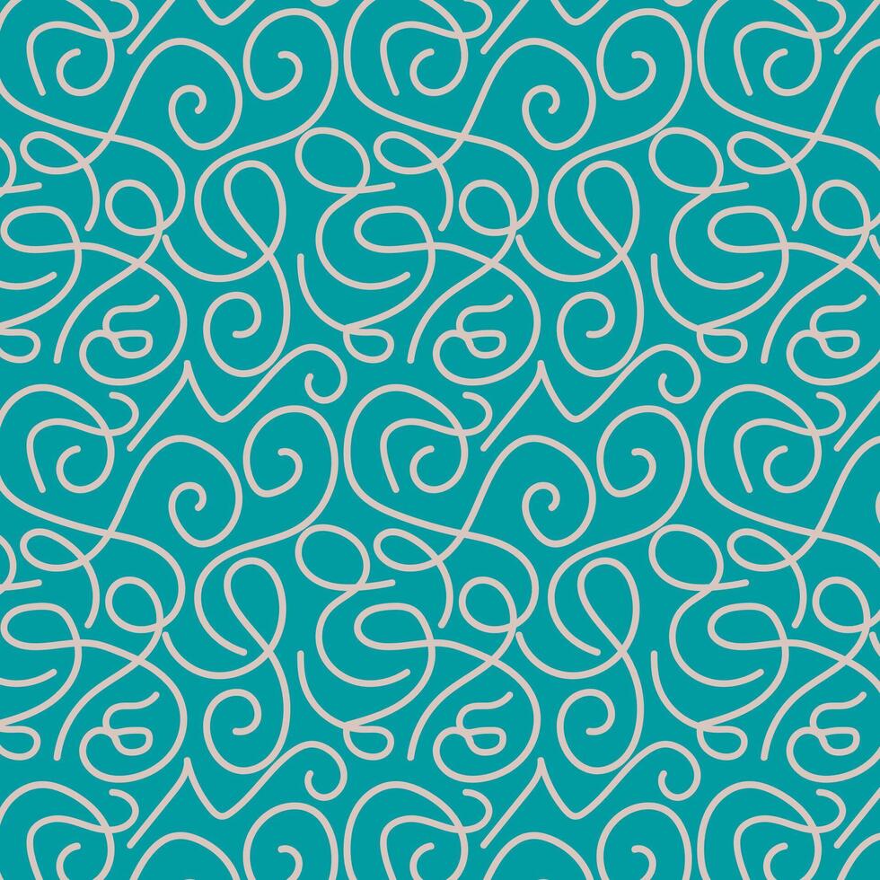 Wellen nahtlos Muster. Illustration mit lockig Wellen. abstrakt Ornament mit Spiralen. Welligkeit Meer. vektor