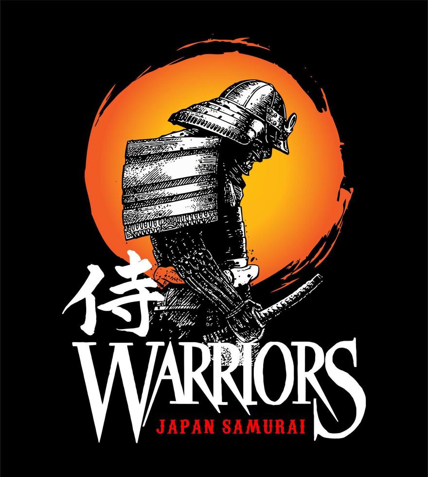 japanischer samurai kunstillustrationsvektor vektor