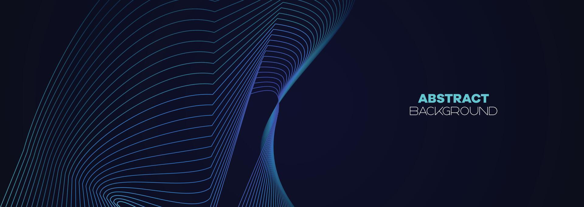 dunkel Blau, Grün abstrakt Banner Hintergrund mit glühend geometrisch Linien. Marine Blau Gradient glänzend Linien Muster futuristisch Technologie Netz Hintergrund zum Wissenschaft, Abdeckung, Webseite, Header, Broschüre vektor