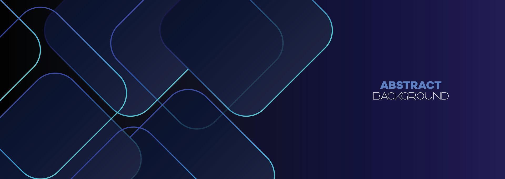 dunkel Blau, Grün abstrakt Banner Hintergrund mit glühend geometrisch Linien. Marine Blau Gradient glänzend Linien Muster futuristisch Technologie Netz Hintergrund zum Wissenschaft, Abdeckung, Webseite, Header, Broschüre vektor