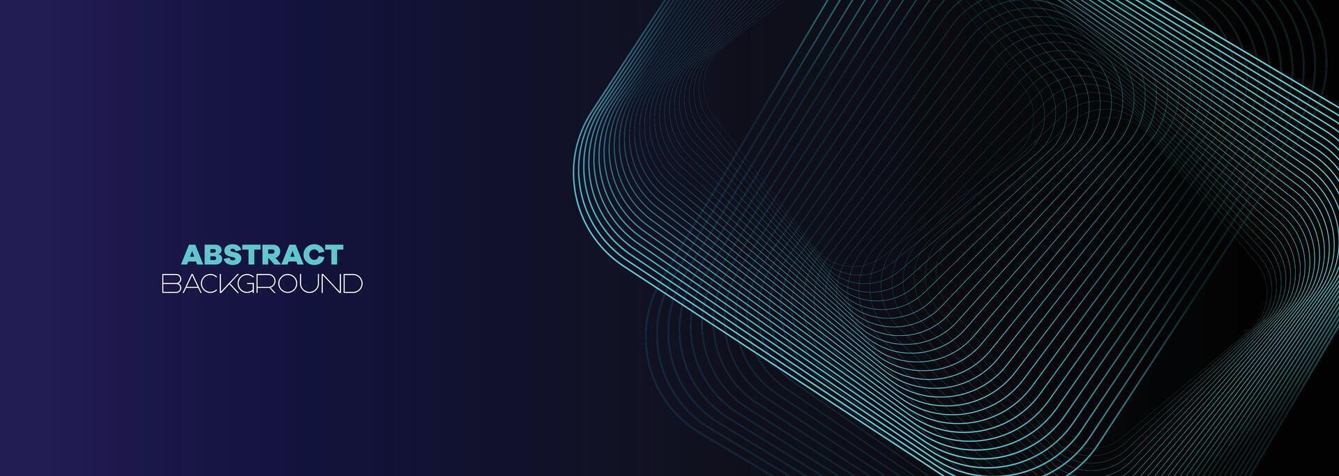 dunkel Blau, Grün abstrakt Banner Hintergrund mit glühend geometrisch Linien. Marine Blau Gradient glänzend Linien Muster futuristisch Technologie Netz Hintergrund zum Wissenschaft, Abdeckung, Webseite, Header, Broschüre vektor