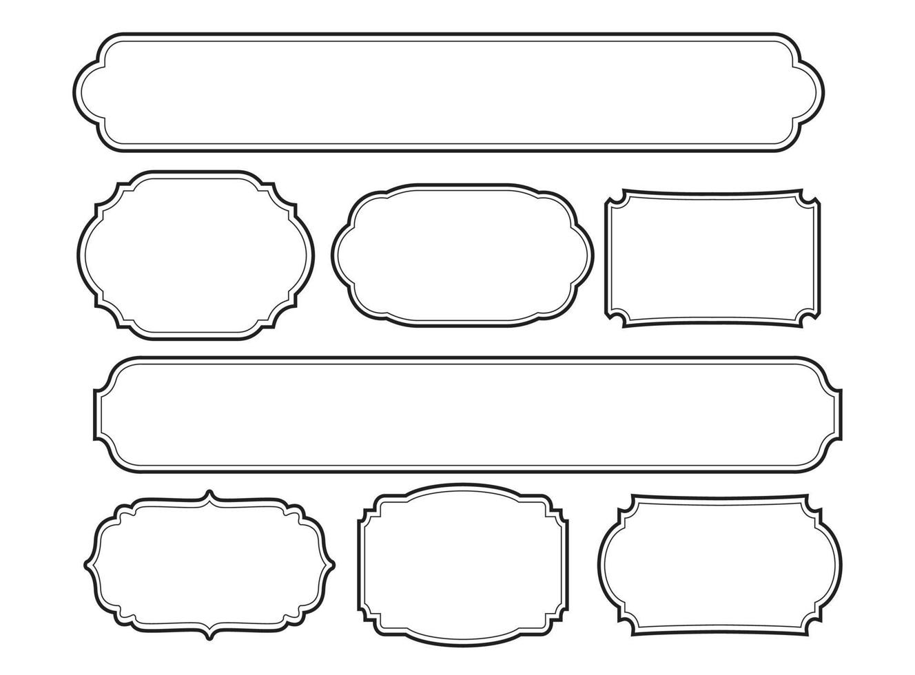 uppsättning ramar gränsar design vintage vektor