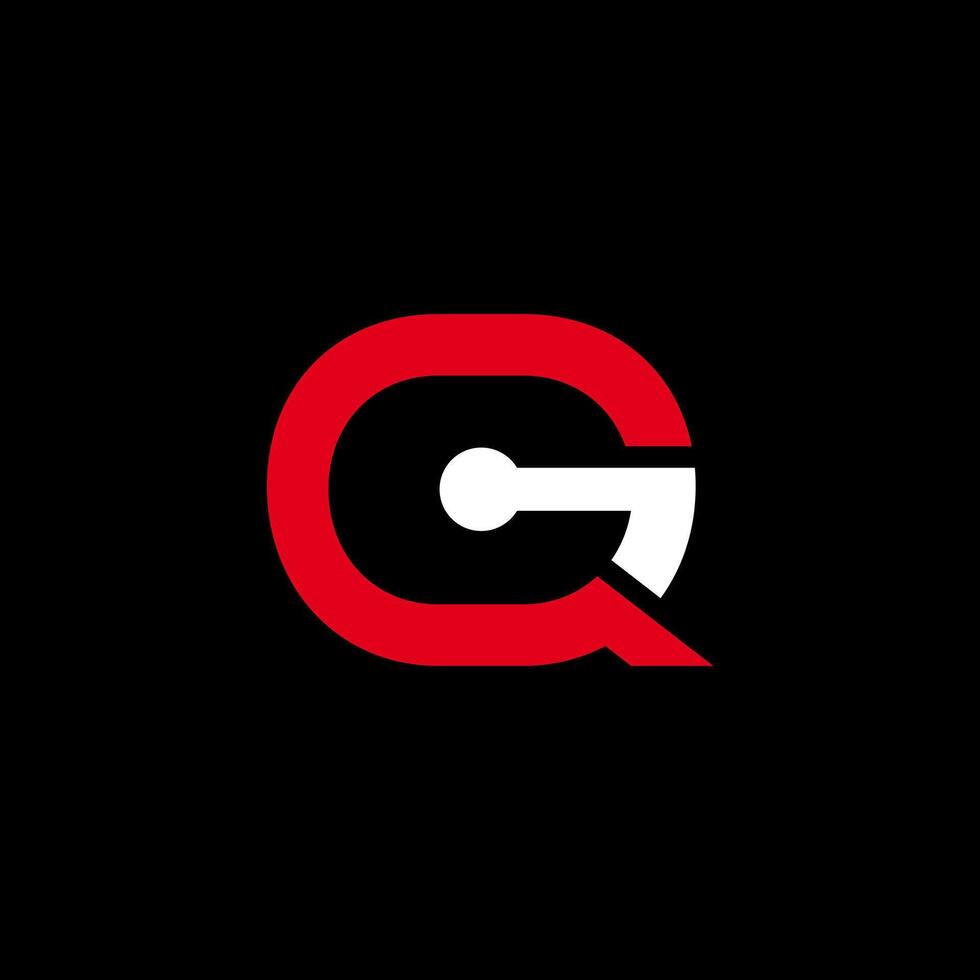 Logo Design Grafik Konzept kreativ Prämie Lager abstrakt Symbol Brief Initiale G oder qg Schriftart Sport Punkt Technik. verbunden Monogramm Typografie Idee vektor