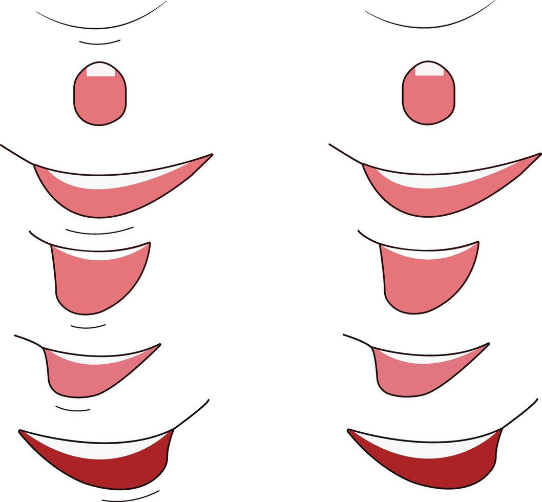 Lippen isoliert auf Weiß Hintergrund Karikatur Stil Vektor Illustration