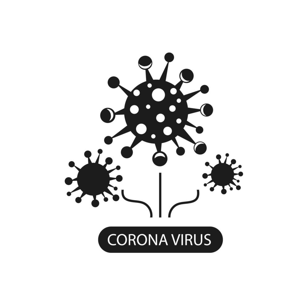 Coronavirus-Infografik-Symbol. der Erreger einer Atemwegsinfektion. Plakat zur Bakterienpandemie. Logo-Zeichen isoliert auf weißem Hintergrund. vektor