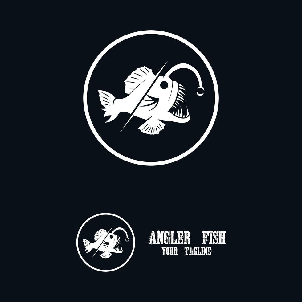 kraftfull och unik fiskare fisk logotyp vektor