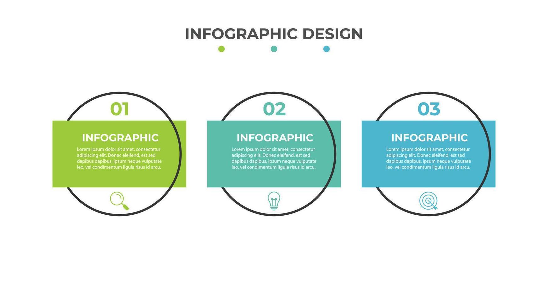 tidslinje infographic design med cirkel för företag mall. 3 steg. vektor