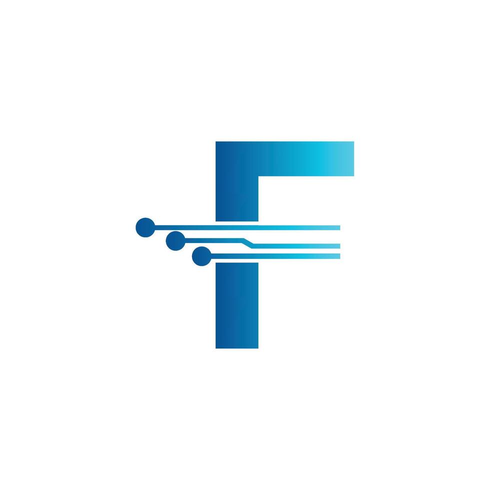 f brev tech logotyp, första f för teknologi symbol vektor