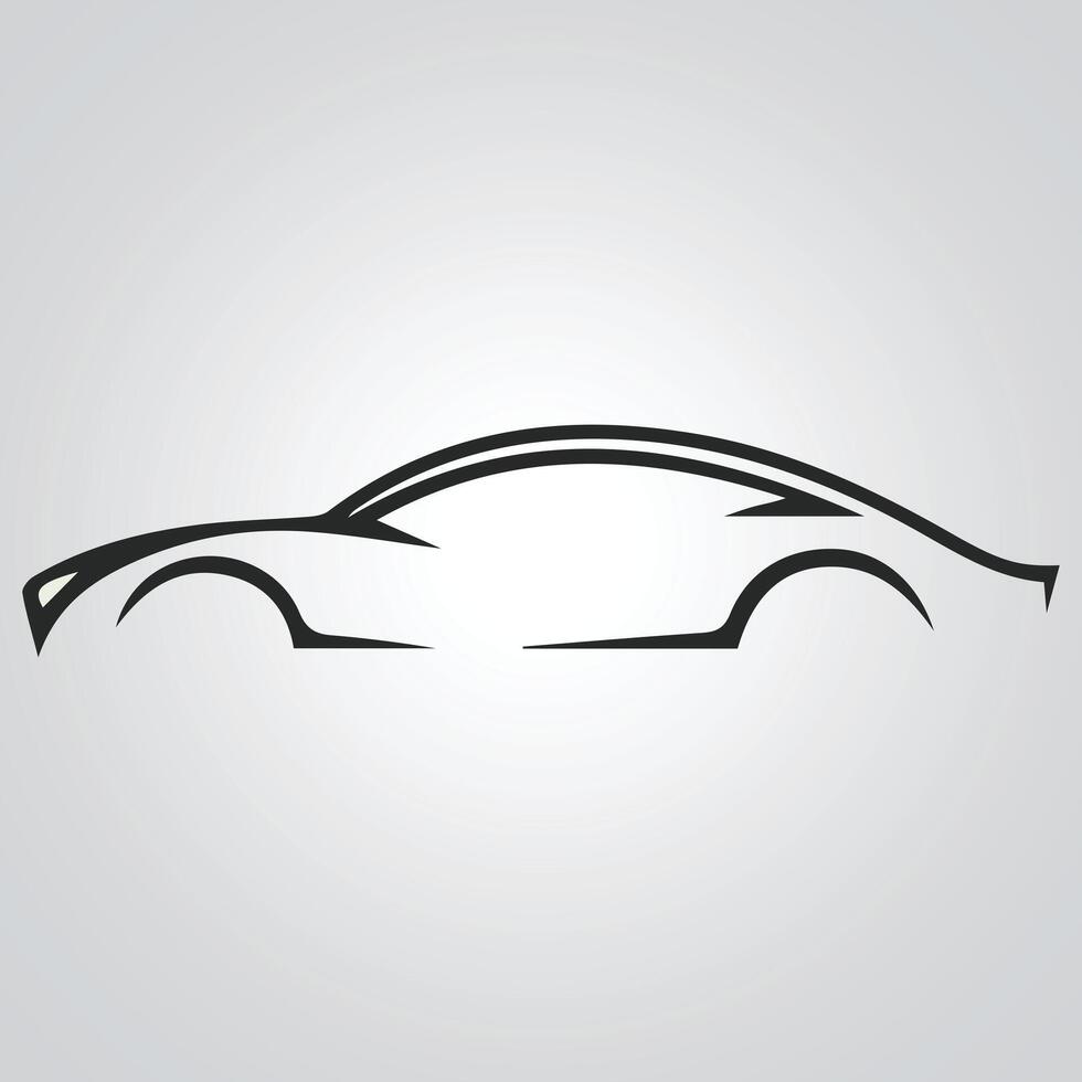 bil ikoner, årgång bilar, unik ikoner, och en bil logotyp med en silver- bakgrund, illustration vektor