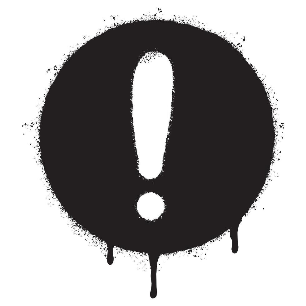 spray målad graffiti varning ikon sprutas isolerat med en vit bakgrund. vektor
