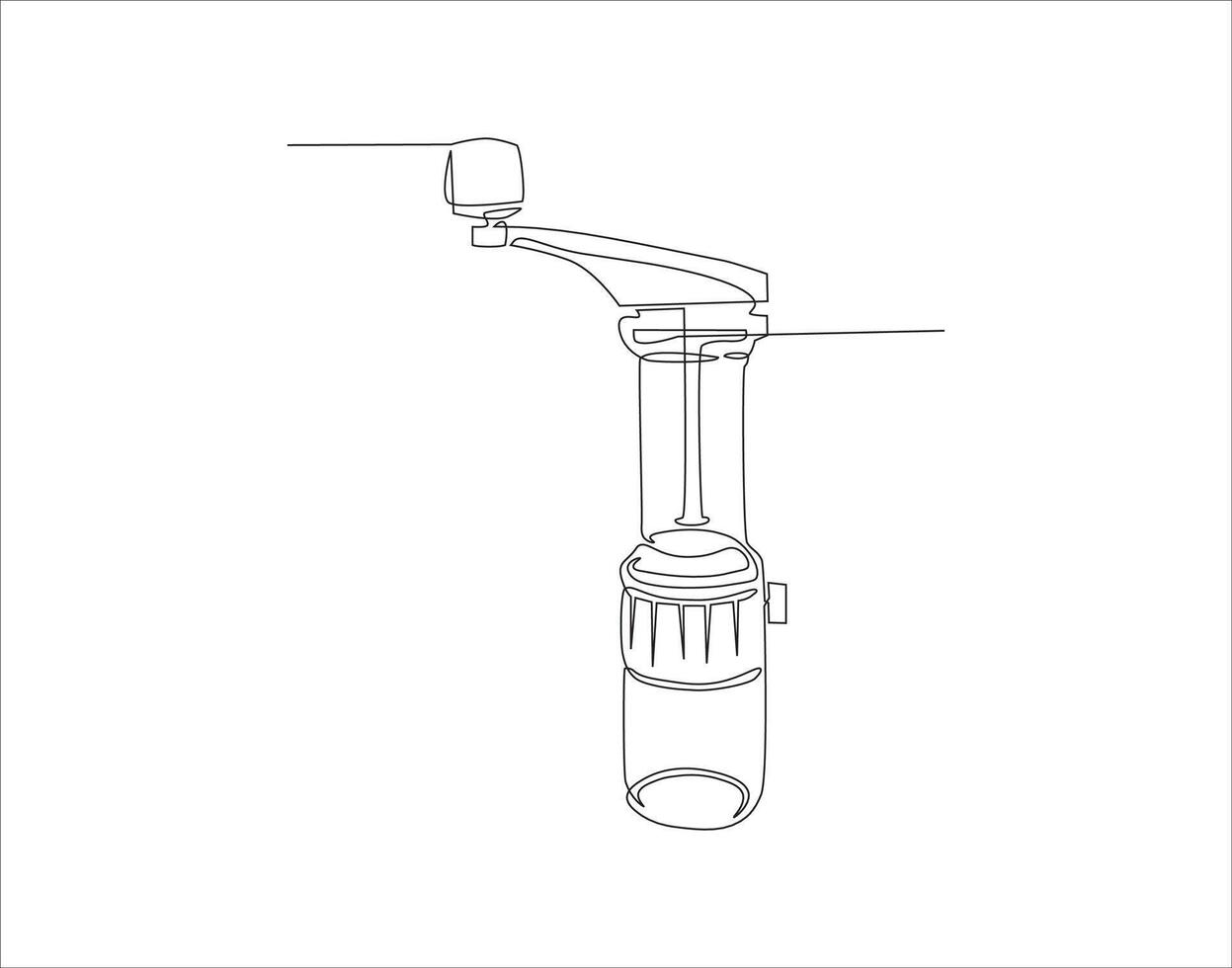 kontinuierlich Linie Zeichnung von Handbuch Kaffee Schleifer. einer Linie von Kaffee Schleifer. Schleifer kontinuierlich Linie Kunst. editierbar Umriss. vektor