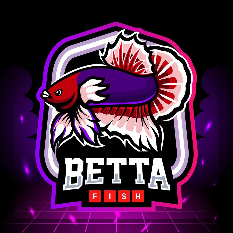 dumbo öra betta fisk maskot. esport logotyp design vektor