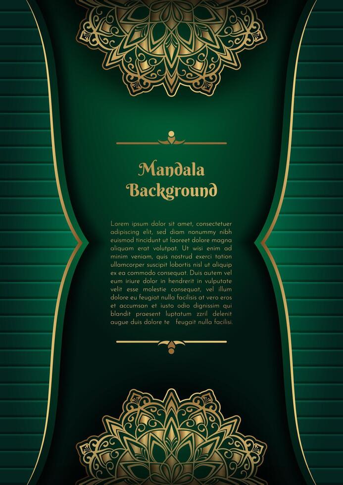 Luxus Grün Hintergrund, mit Gold Mandala Ornamente vektor